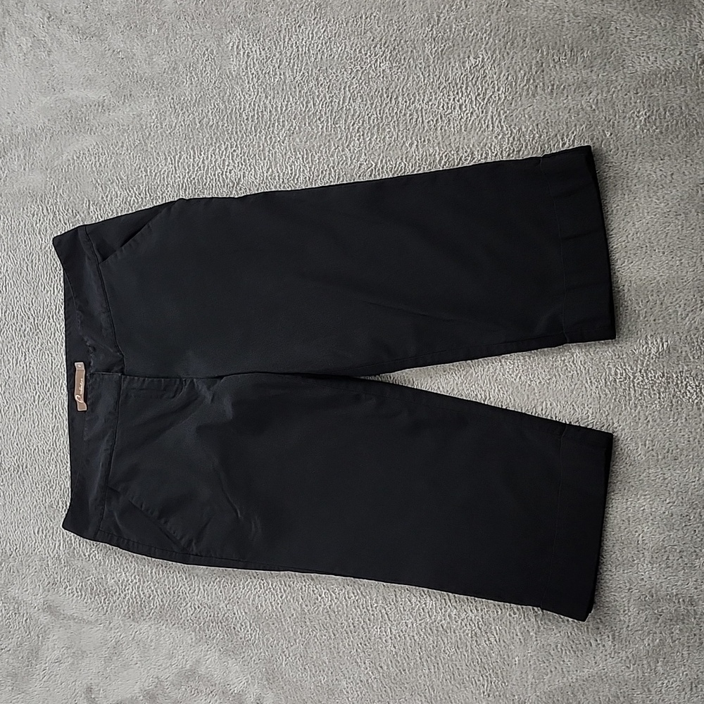 O2 COLLECTION Shorts Womens Size 8 Black Long Pockets Dress Shorts Pockets